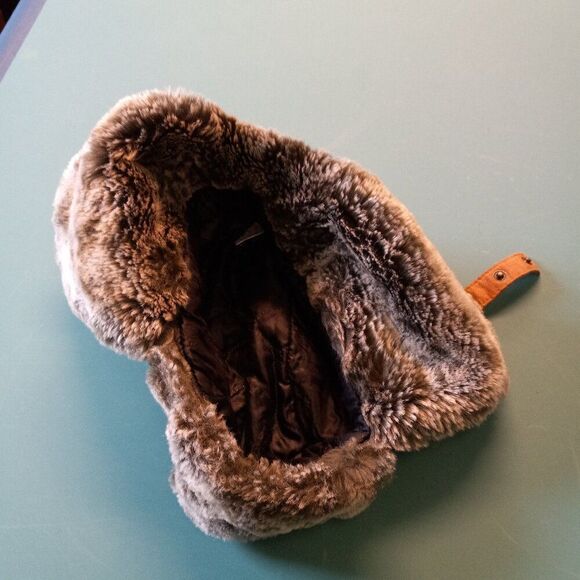 Corduroy Faux Fur Winter Aviator Hat Countrycore Grandpacore Vintage Style - Picture 3 of 7